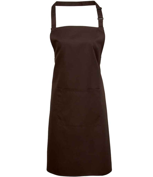 Premier PR154 Brown Front - Apron Ready to be Embroidered and Printed by Custard Workwear - Cheap Personalised and Customised Workwear in Nottinghamshire, Derbyshire and Leicestershire