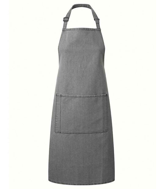 Premier PR154 Grey Denim Front - Apron Ready to be Embroidered and Printed by Custard Workwear - Cheap Personalised and Customised Workwear in Nottinghamshire, Derbyshire and Leicestershire