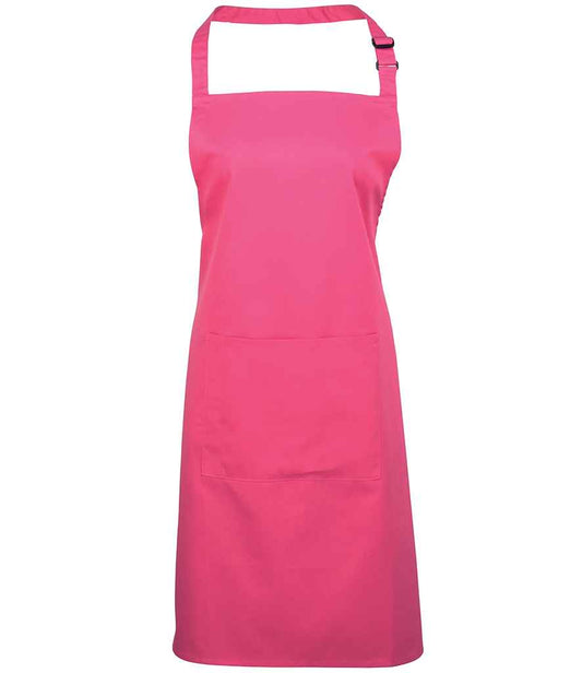 Premier PR154 Hot Pink Front - Apron Ready to be Embroidered and Printed by Custard Workwear - Cheap Personalised and Customised Workwear in Nottinghamshire, Derbyshire and Leicestershire
