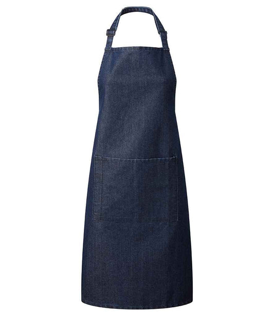 Premier PR154 Indigo Denim Front - Apron Ready to be Embroidered and Printed by Custard Workwear - Cheap Personalised and Customised Workwear in Nottinghamshire, Derbyshire and Leicestershire