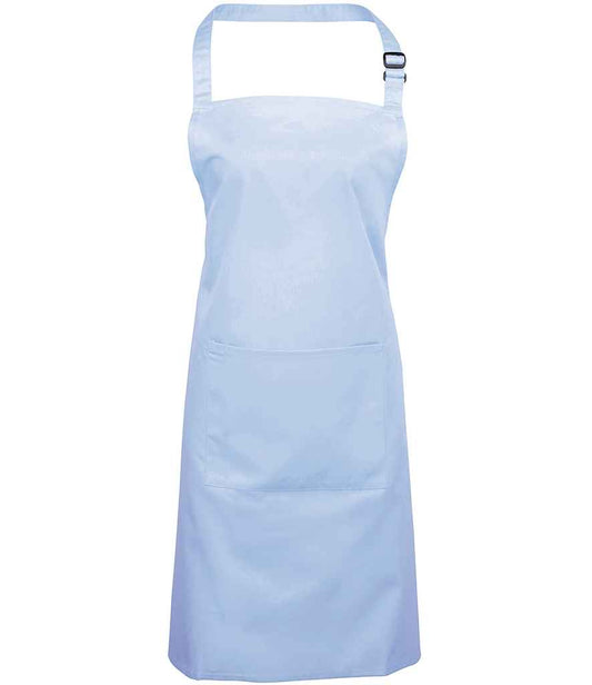 Premier PR154 Light Blue Front - Apron Ready to be Embroidered and Printed by Custard Workwear - Cheap Personalised and Customised Workwear in Nottinghamshire, Derbyshire and Leicestershire