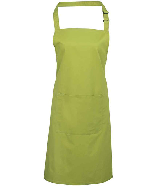 Premier PR154 Lime Green Front - Apron Ready to be Embroidered and Printed by Custard Workwear - Cheap Personalised and Customised Workwear in Nottinghamshire, Derbyshire and Leicestershire
