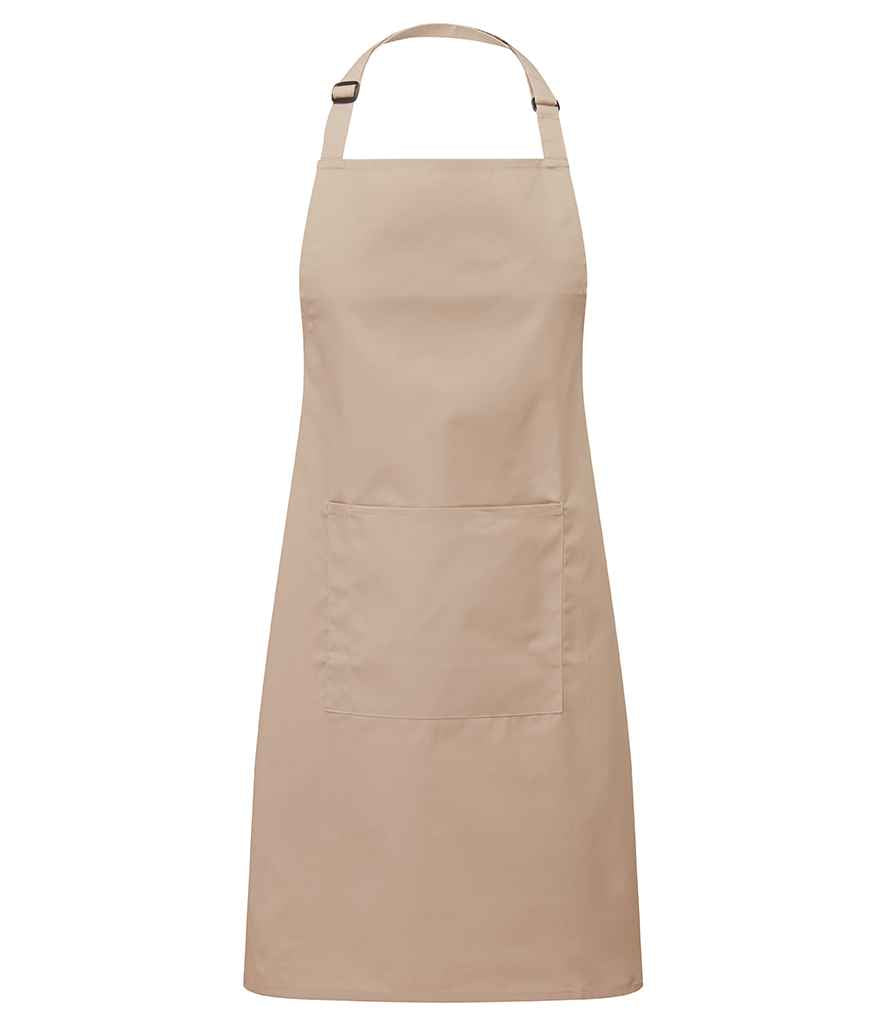 Premier PR154 Latte Front - Apron Ready to be Embroidered and Printed by Custard Workwear - Cheap Personalised and Customised Workwear in Nottinghamshire, Derbyshire and Leicestershire