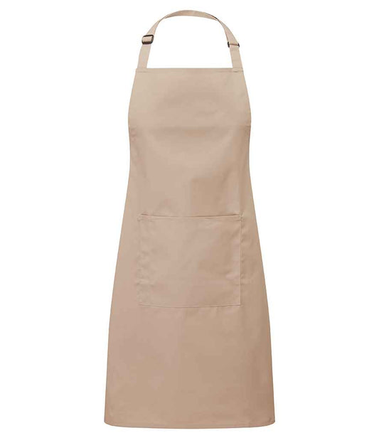 Premier PR154 Latte Front - Apron Ready to be Embroidered and Printed by Custard Workwear - Cheap Personalised and Customised Workwear in Nottinghamshire, Derbyshire and Leicestershire