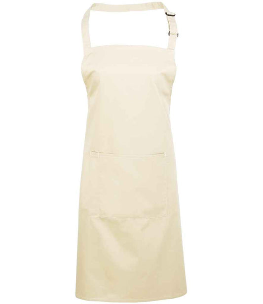 Premier PR154 Natural Front - Apron Ready to be Embroidered and Printed by Custard Workwear - Cheap Personalised and Customised Workwear in Nottinghamshire, Derbyshire and Leicestershire
