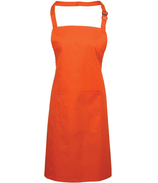 Premier PR154 Orange Front - Apron Ready to be Embroidered and Printed by Custard Workwear - Cheap Personalised and Customised Workwear in Nottinghamshire, Derbyshire and Leicestershire