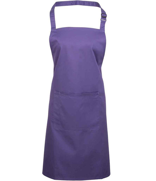Premier PR154 Purple Front - Apron Ready to be Embroidered and Printed by Custard Workwear - Cheap Personalised and Customised Workwear in Nottinghamshire, Derbyshire and Leicestershire