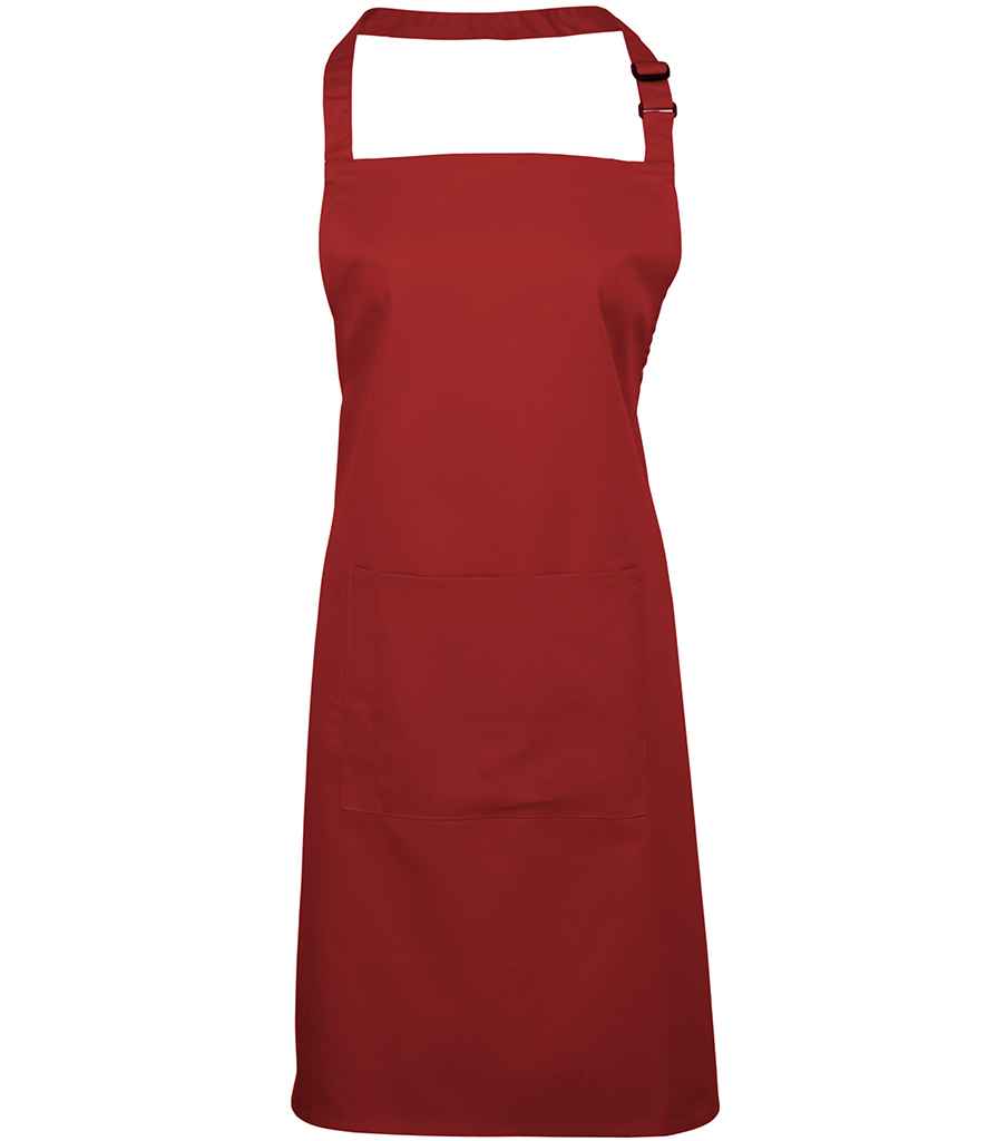 Premier PR154 Red Front - Apron Ready to be Embroidered and Printed by Custard Workwear - Cheap Personalised and Customised Workwear in Nottinghamshire, Derbyshire and Leicestershire