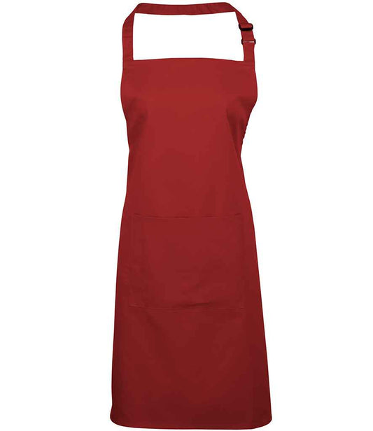 Premier PR154 Red Front - Apron Ready to be Embroidered and Printed by Custard Workwear - Cheap Personalised and Customised Workwear in Nottinghamshire, Derbyshire and Leicestershire