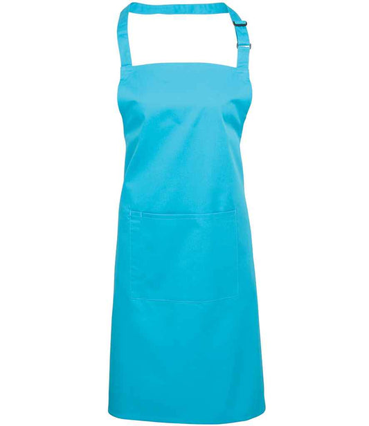 Premier PR154 Turquoise Blue Front - Apron Ready to be Embroidered and Printed by Custard Workwear - Cheap Personalised and Customised Workwear in Nottinghamshire, Derbyshire and Leicestershire