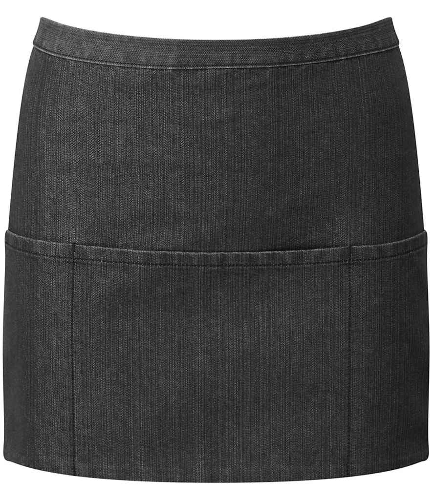 Premier PR155 Black Denim Front - Apron Ready to be Embroidered and Printed by Custard Workwear - Cheap Personalised and Customised Workwear in Nottinghamshire, Derbyshire and Leicestershire