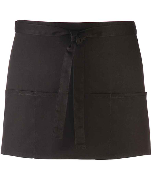 Premier PR155 Black Front - Apron Ready to be Embroidered and Printed by Custard Workwear - Cheap Personalised and Customised Workwear in Nottinghamshire, Derbyshire and Leicestershire