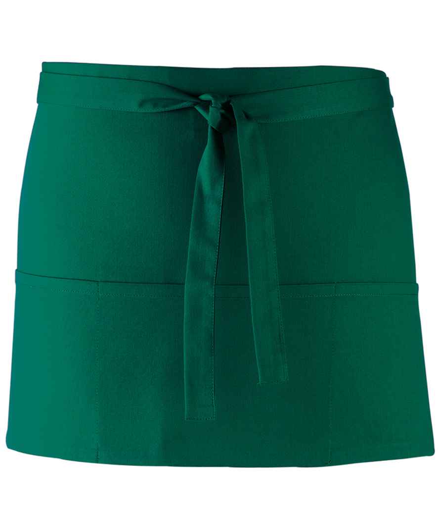 Premier PR155 Bottle Green Front - Apron Ready to be Embroidered and Printed by Custard Workwear - Cheap Personalised and Customised Workwear in Nottinghamshire, Derbyshire and Leicestershire