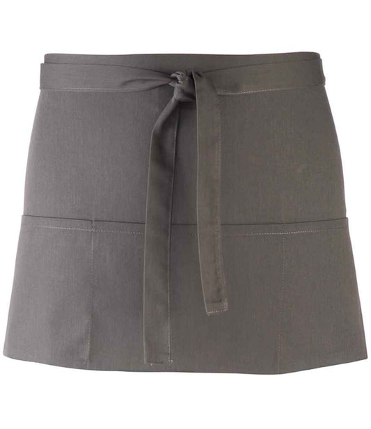 Premier PR155 Dark Grey Front - Apron Ready to be Embroidered and Printed by Custard Workwear - Cheap Personalised and Customised Workwear in Nottinghamshire, Derbyshire and Leicestershire