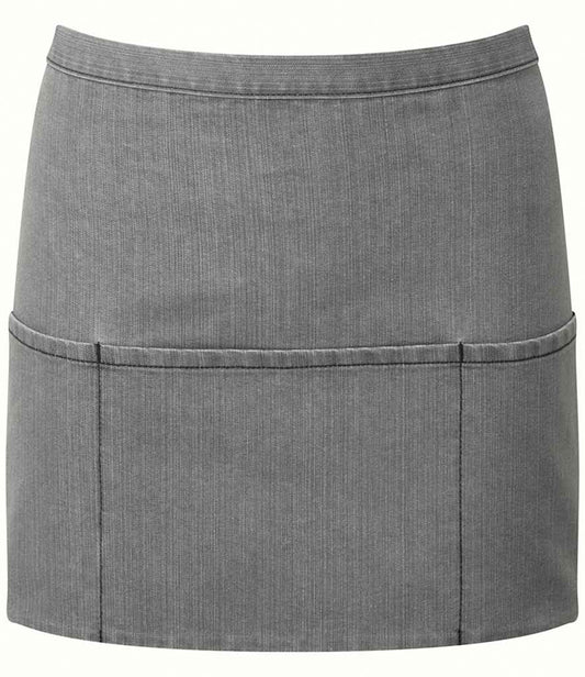 Premier PR155 Grey Denim Front - Apron Ready to be Embroidered and Printed by Custard Workwear - Cheap Personalised and Customised Workwear in Nottinghamshire, Derbyshire and Leicestershire