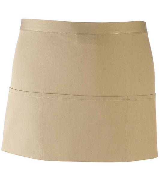 Premier PR155 Khaki Front - Apron Ready to be Embroidered and Printed by Custard Workwear - Cheap Personalised and Customised Workwear in Nottinghamshire, Derbyshire and Leicestershire