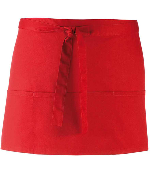 Premier PR155 Red Front - Apron Ready to be Embroidered and Printed by Custard Workwear - Cheap Personalised and Customised Workwear in Nottinghamshire, Derbyshire and Leicestershire