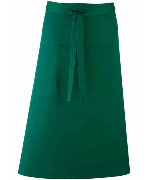 Premier PR158 Bottle Green Front - Apron Ready to be Embroidered and Printed by Custard Workwear - Cheap Personalised and Customised Workwear in Nottinghamshire, Derbyshire and Leicestershire