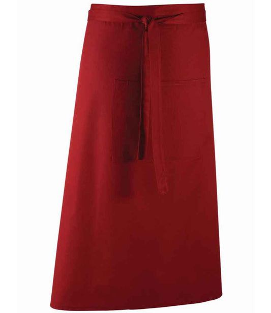 Premier PR158 Burgundy Front - Apron Ready to be Embroidered and Printed by Custard Workwear - Cheap Personalised and Customised Workwear in Nottinghamshire, Derbyshire and Leicestershire