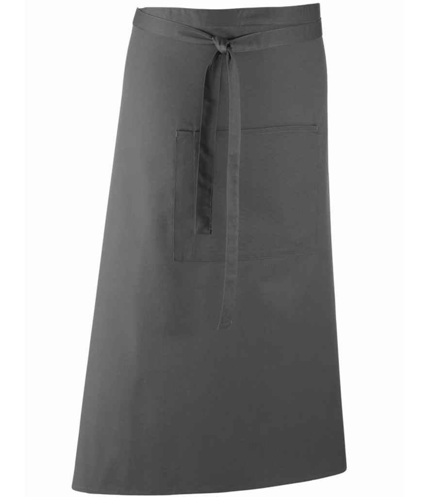 Premier PR158 Dark Grey Front - Apron Ready to be Embroidered and Printed by Custard Workwear - Cheap Personalised and Customised Workwear in Nottinghamshire, Derbyshire and Leicestershire