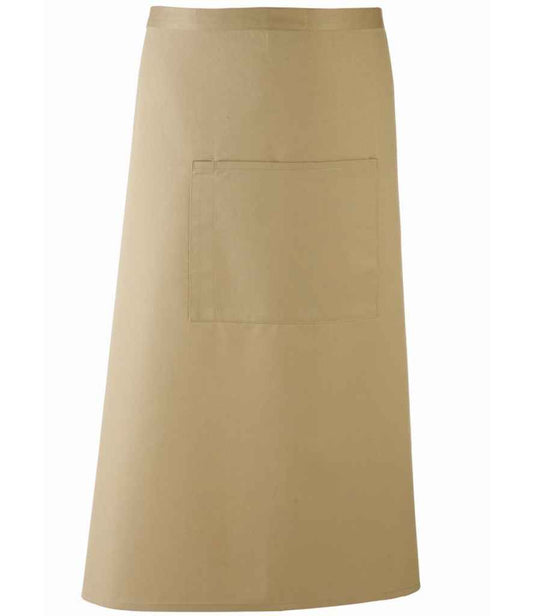Premier PR158 Khaki Front - Apron Ready to be Embroidered and Printed by Custard Workwear - Cheap Personalised and Customised Workwear in Nottinghamshire, Derbyshire and Leicestershire