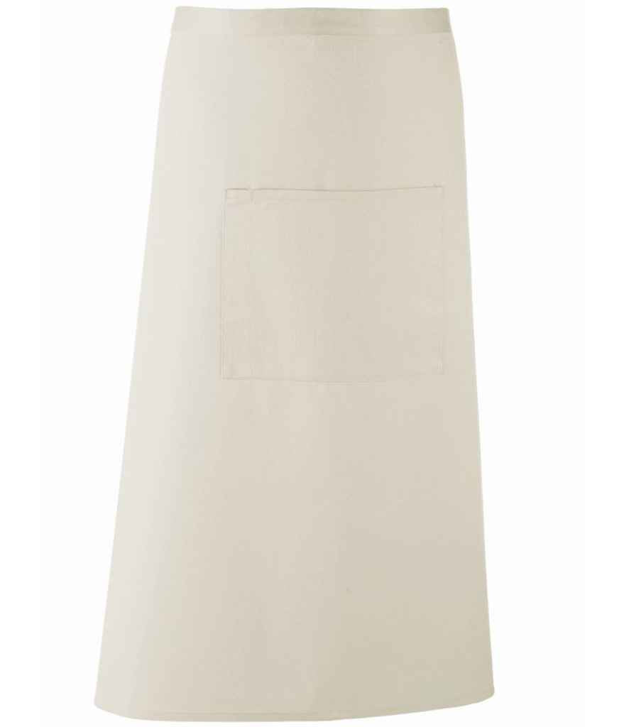 Premier PR158 Natural Front - Apron Ready to be Embroidered and Printed by Custard Workwear - Cheap Personalised and Customised Workwear in Nottinghamshire, Derbyshire and Leicestershire
