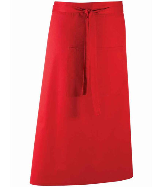 Premier PR158 Red Front - Apron Ready to be Embroidered and Printed by Custard Workwear - Cheap Personalised and Customised Workwear in Nottinghamshire, Derbyshire and Leicestershire