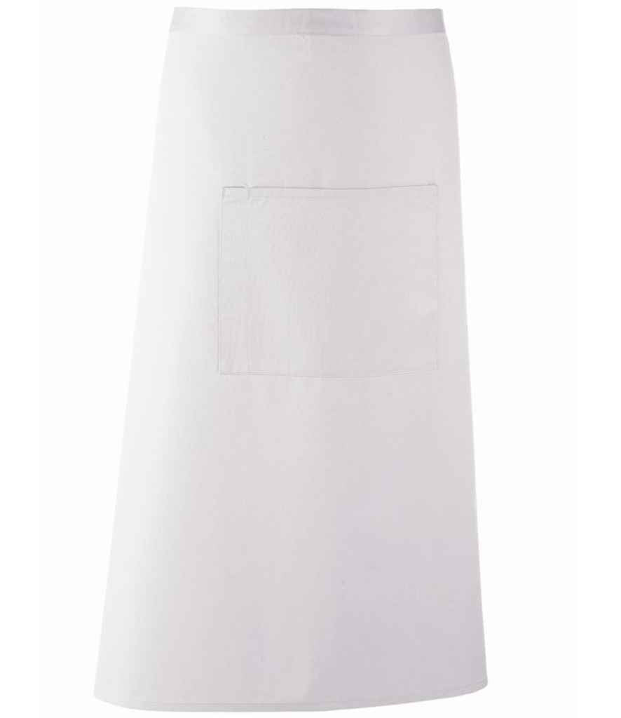 Premier PR158 White Front - Apron Ready to be Embroidered and Printed by Custard Workwear - Cheap Personalised and Customised Workwear in Nottinghamshire, Derbyshire and Leicestershire