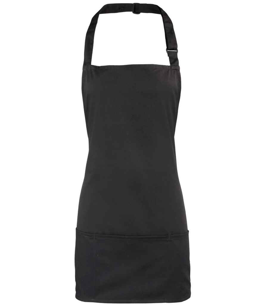Premier PR159 Black Front - Apron Ready to be Embroidered and Printed by Custard Workwear - Cheap Personalised and Customised Workwear in Nottinghamshire, Derbyshire and Leicestershire