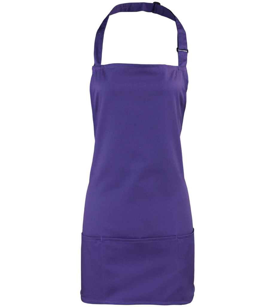 Premier PR159 Purple Front - Apron Ready to be Embroidered and Printed by Custard Workwear - Cheap Personalised and Customised Workwear in Nottinghamshire, Derbyshire and Leicestershire