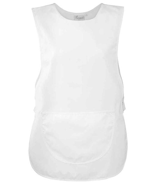 Premier PR171 White Front - Tabard Ready to be Embroidered and Printed by Custard Workwear - Cheap Personalised and Customised Workwear in Nottinghamshire, Derbyshire and Leicestershire