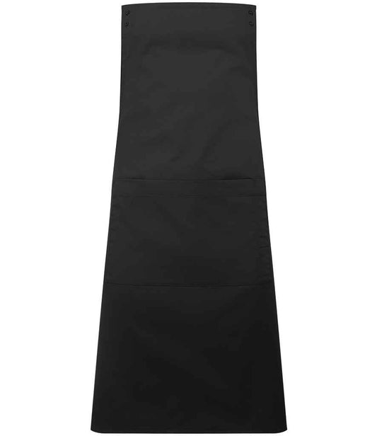 Premier PR190 Black Front - Apron Ready to be Embroidered and Printed by Custard Workwear - Cheap Personalised and Customised Workwear in Nottinghamshire, Derbyshire and Leicestershire