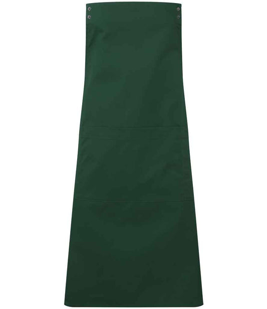 Premier PR190 Bottle Green Front - Apron Ready to be Embroidered and Printed by Custard Workwear - Cheap Personalised and Customised Workwear in Nottinghamshire, Derbyshire and Leicestershire