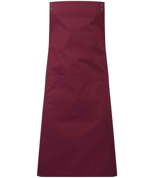 Premier PR190 Burgundy Front - Apron Ready to be Embroidered and Printed by Custard Workwear - Cheap Personalised and Customised Workwear in Nottinghamshire, Derbyshire and Leicestershire