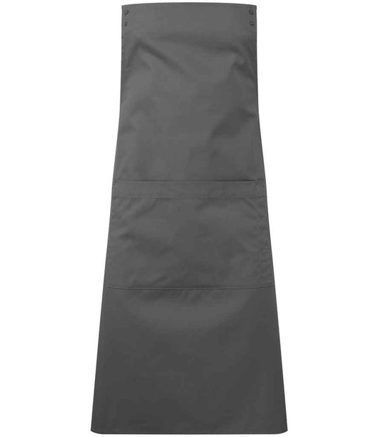 Premier PR190 Dark Grey Front - Apron Ready to be Embroidered and Printed by Custard Workwear - Cheap Personalised and Customised Workwear in Nottinghamshire, Derbyshire and Leicestershire