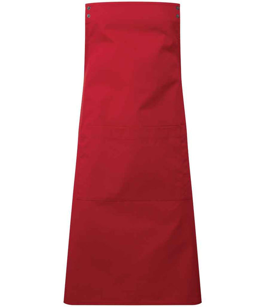 Premier PR190 Red Front - Apron Ready to be Embroidered and Printed by Custard Workwear - Cheap Personalised and Customised Workwear in Nottinghamshire, Derbyshire and Leicestershire