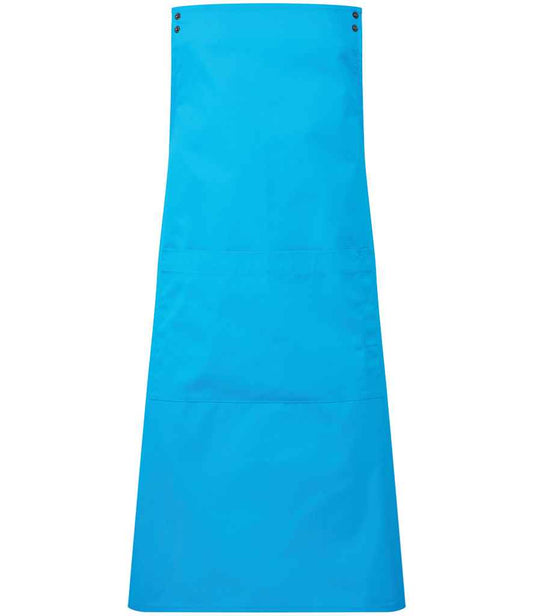 Premier PR190 Turquoise Blue Front - Apron Ready to be Embroidered and Printed by Custard Workwear - Cheap Personalised and Customised Workwear in Nottinghamshire, Derbyshire and Leicestershire