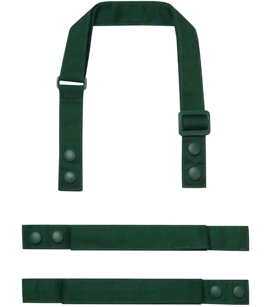 Premier PR191 Bottle Green Front - Apron Ready to be  by Custard Workwear - Cheap Personalised and Customised Workwear in Nottinghamshire, Derbyshire and Leicestershire