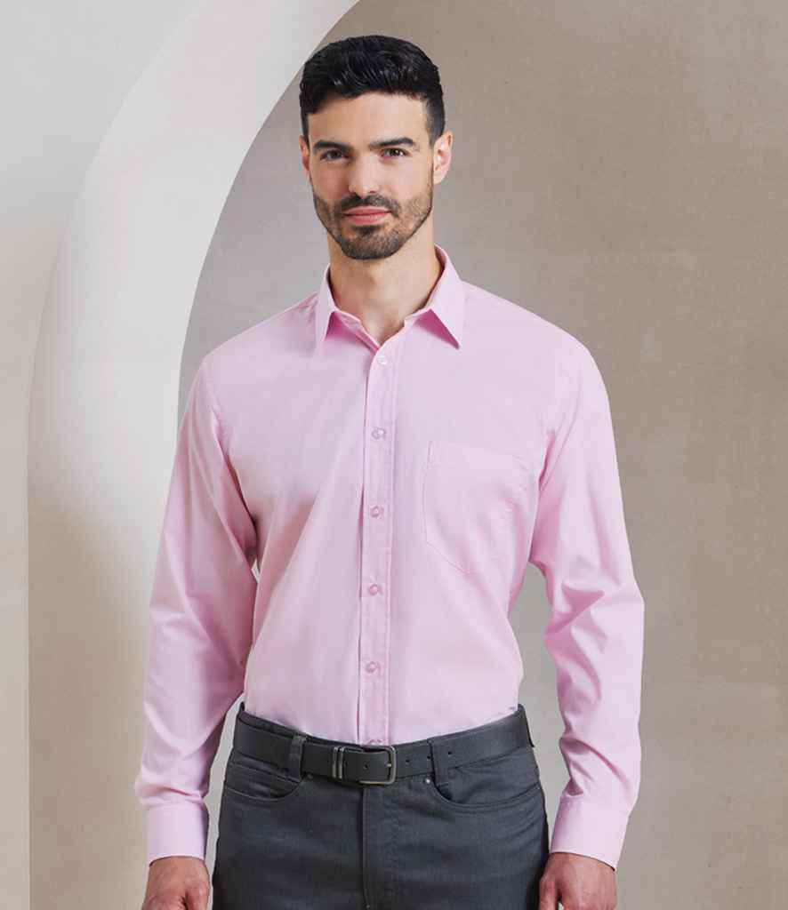 Premier PR200 Pink Model - Men's Shirt Ready to be Embroidered and Printed by Custard Workwear - Cheap Personalised and Customised Workwear in Nottinghamshire, Derbyshire and Leicestershire