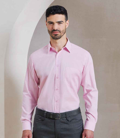 Premier PR200 Pink Model - Men's Shirt Ready to be Embroidered and Printed by Custard Workwear - Cheap Personalised and Customised Workwear in Nottinghamshire, Derbyshire and Leicestershire