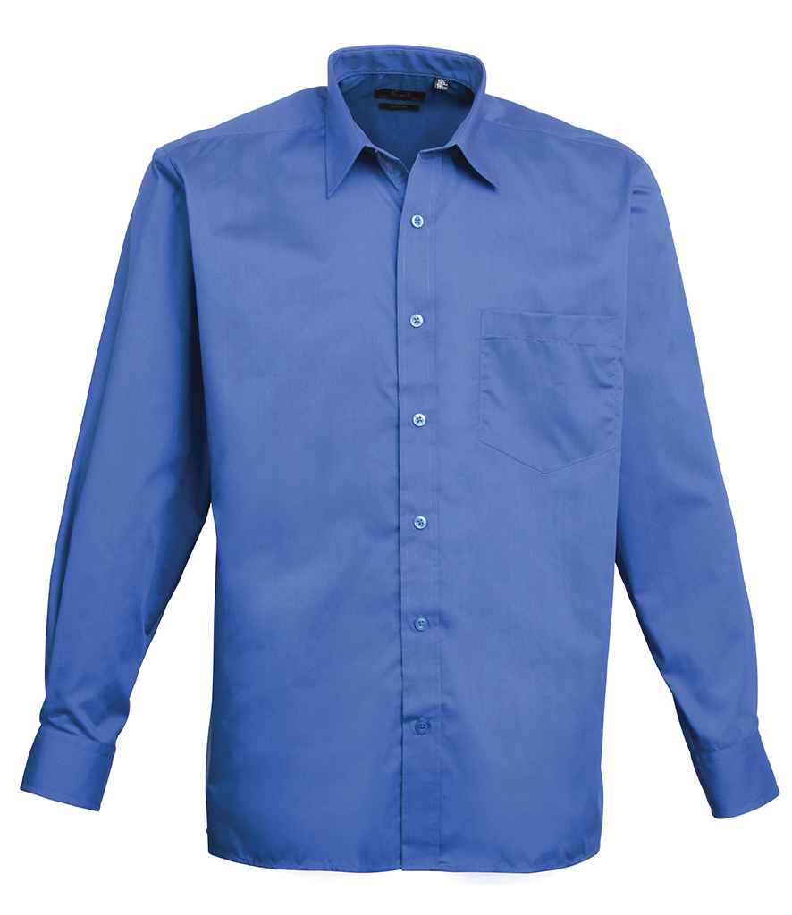 Premier PR200 Royal Blue Front - Shirt Ready to be Embroidered and Printed by Custard Workwear - Cheap Personalised and Customised Workwear in Nottinghamshire, Derbyshire and Leicestershire