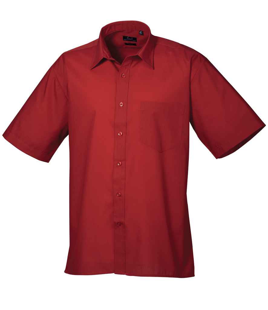 Premier PR202 Burgundy Front - Men's Shirt Ready to be Embroidered and Printed by Custard Workwear - Cheap Personalised and Customised Workwear in Nottinghamshire, Derbyshire and Leicestershire