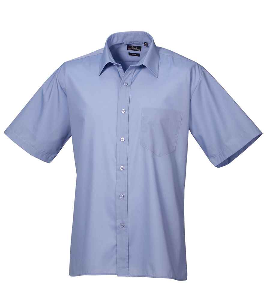 Premier PR202 Mid Blue Front - Shirt Ready to be Embroidered and Printed by Custard Workwear - Cheap Personalised and Customised Workwear in Nottinghamshire, Derbyshire and Leicestershire