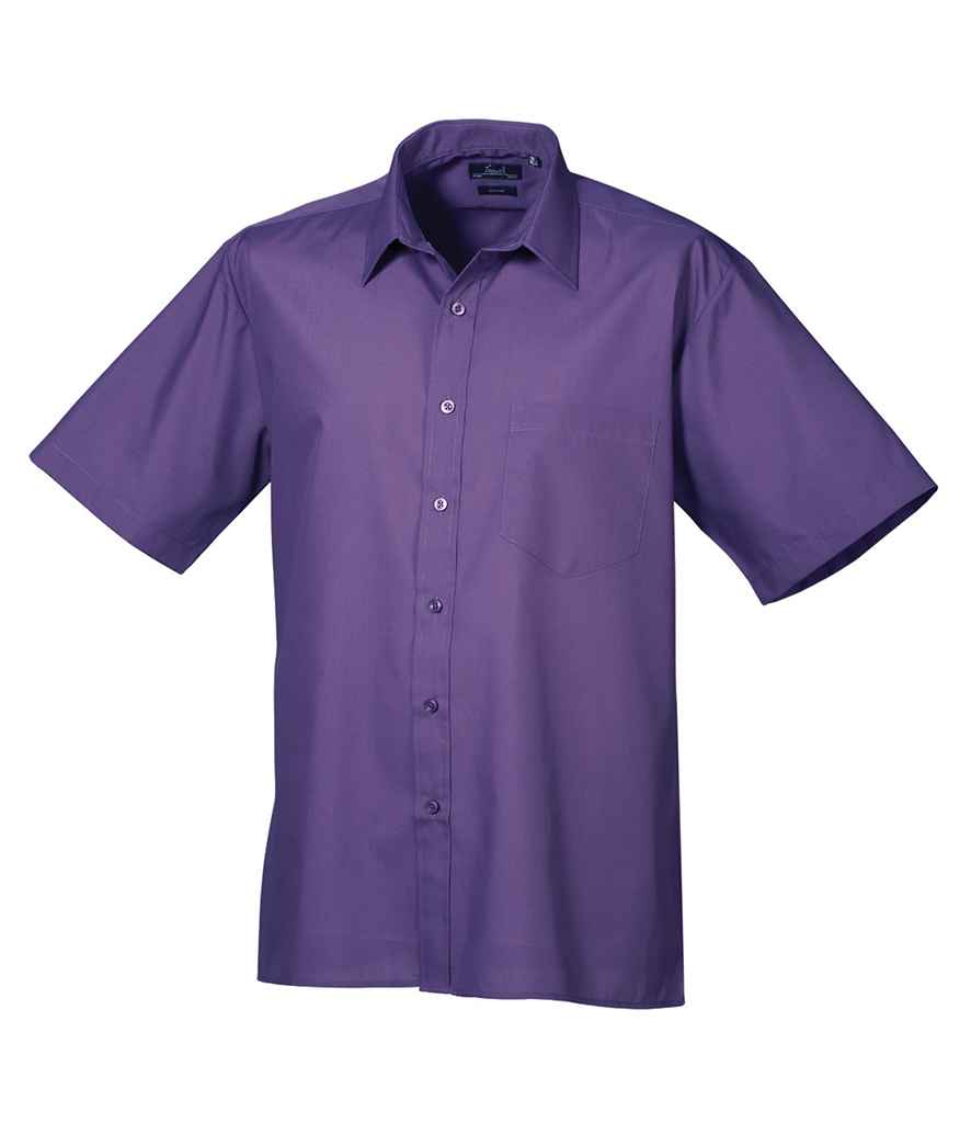 Premier PR202 Purple Front - Men's Shirt Ready to be Embroidered and Printed by Custard Workwear - Cheap Personalised and Customised Workwear in Nottinghamshire, Derbyshire and Leicestershire