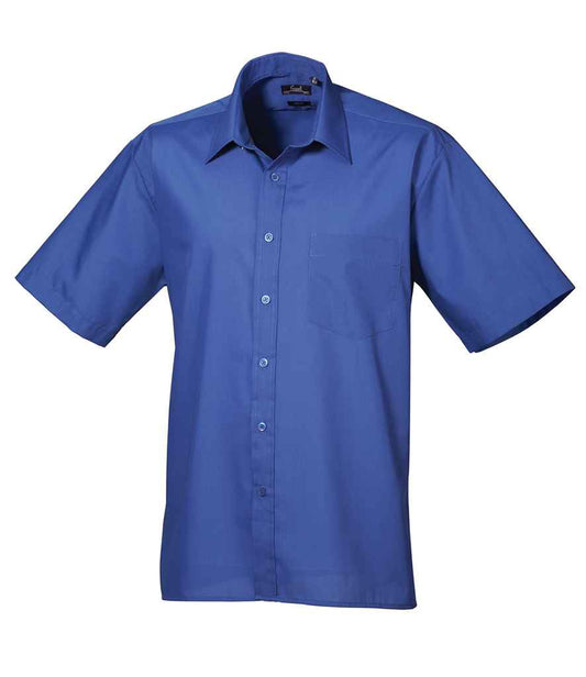 Premier PR202 Royal Blue Front - Men's Shirt Ready to be Embroidered and Printed by Custard Workwear - Cheap Personalised and Customised Workwear in Nottinghamshire, Derbyshire and Leicestershire