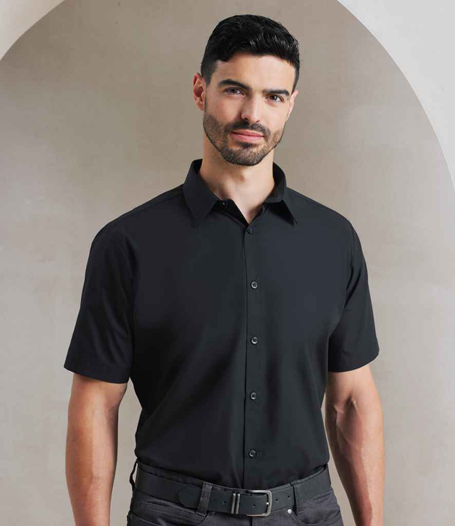 Premier PR209 Black Model - Men's Shirt Ready to be Embroidered and Printed by Custard Workwear - Cheap Personalised and Customised Workwear in Nottinghamshire, Derbyshire and Leicestershire