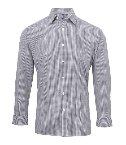 Premier PR220 Navy/White Front - Men's Shirt Ready to be Embroidered and Printed by Custard Workwear - Cheap Personalised and Customised Workwear in Nottinghamshire, Derbyshire and Leicestershire