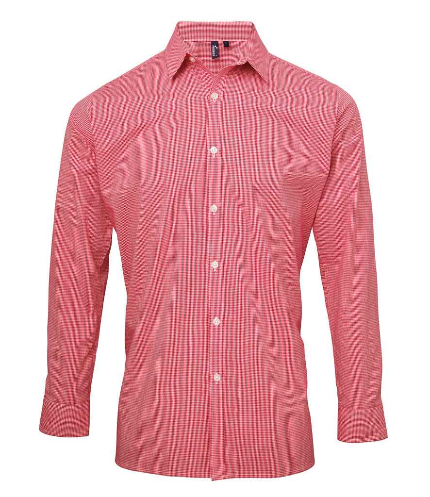 Premier PR220 Red/White Front - Men's Shirt Ready to be Embroidered and Printed by Custard Workwear - Cheap Personalised and Customised Workwear in Nottinghamshire, Derbyshire and Leicestershire