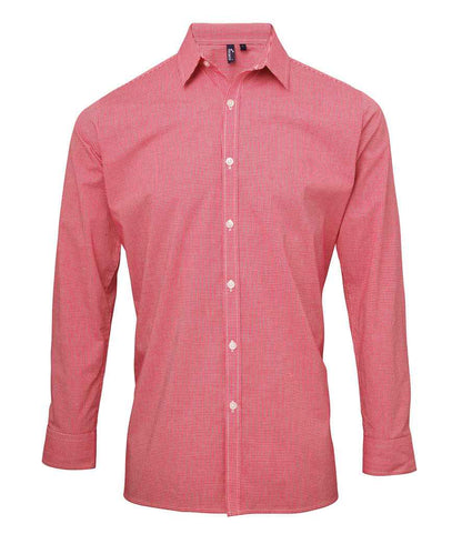 Premier PR220 Red/White Front - Men's Shirt Ready to be Embroidered and Printed by Custard Workwear - Cheap Personalised and Customised Workwear in Nottinghamshire, Derbyshire and Leicestershire