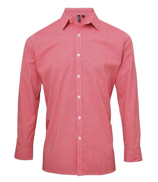 Premier PR220 Red/White Front - Men's Shirt Ready to be Embroidered and Printed by Custard Workwear - Cheap Personalised and Customised Workwear in Nottinghamshire, Derbyshire and Leicestershire